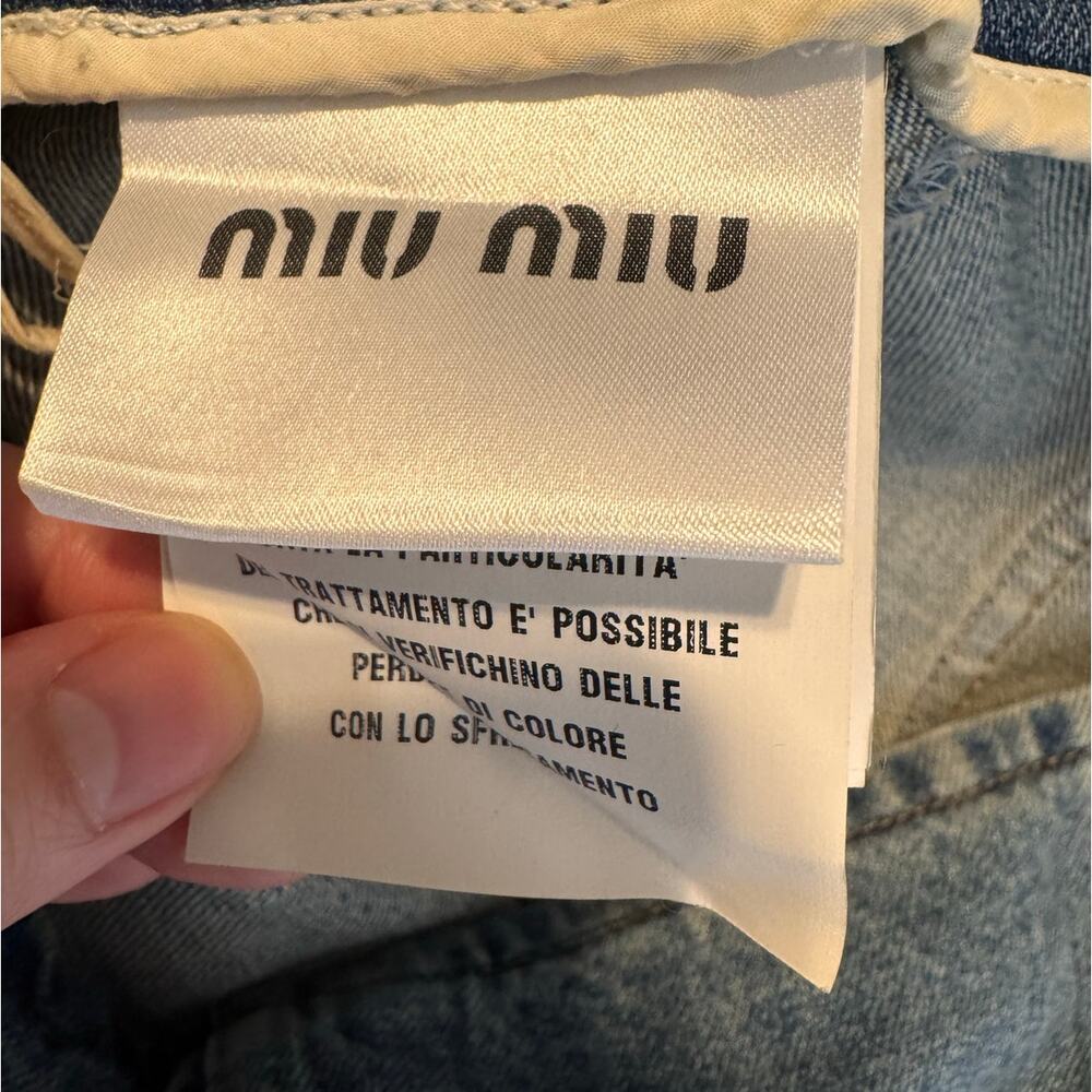 MIU MIU Gonna Denim Patchwork Midi Skirt - Size 38 - Picture 10 of 11
